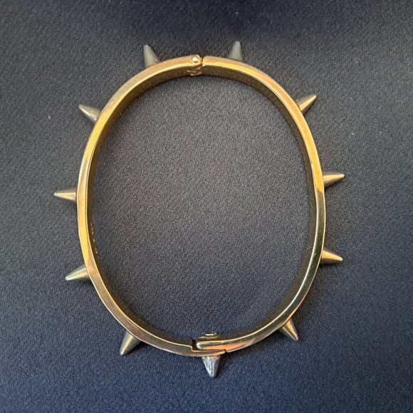 Tom Binns Spike Collar Infinity Bracelet.  Gold band, silver spikes. - Picture 8 of 8